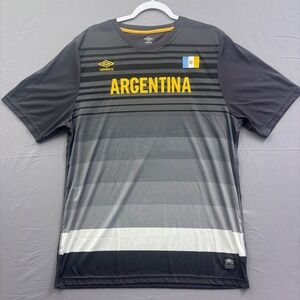 Umbro Argentina Mens XL Soccer Training Jersey Gray Gradient‎ Short Sleeve Shirt